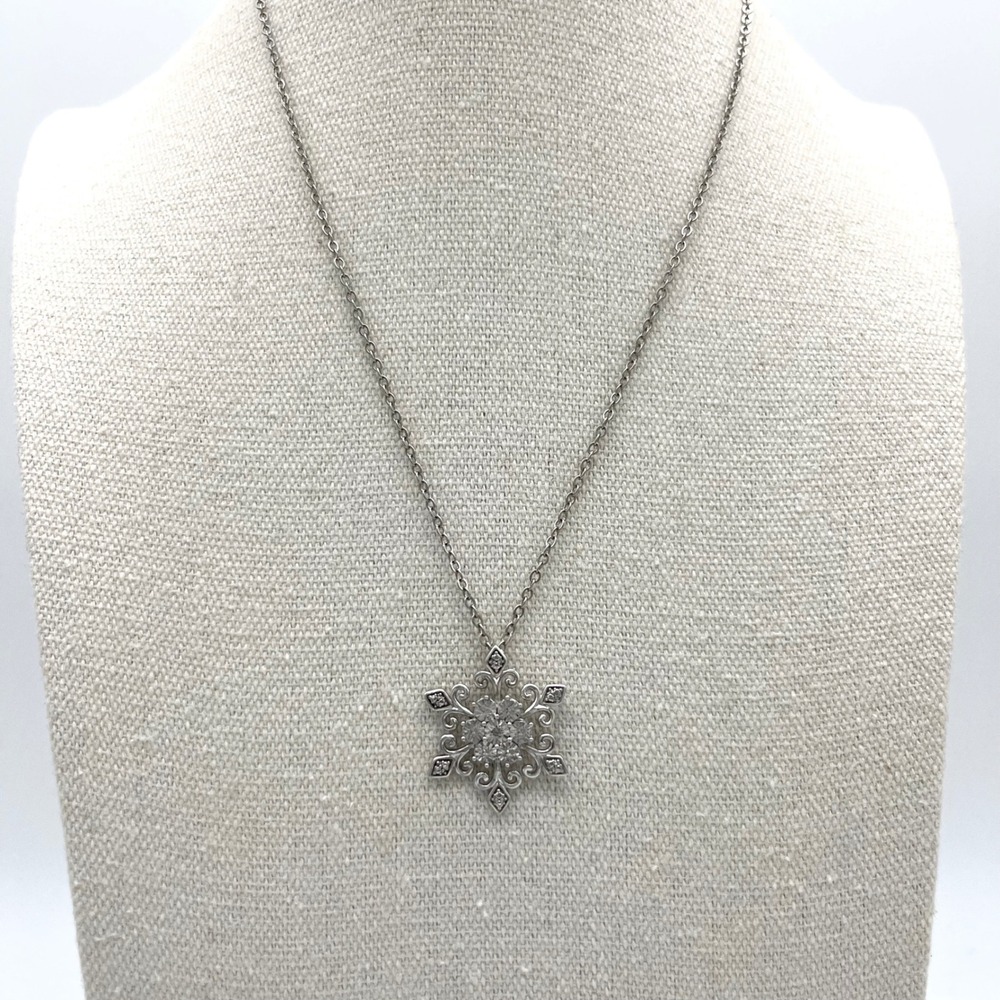 OTC Snowflake Pendant Necklace‎ Sterling Silver Holiday Winter Jewelry